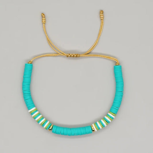 Colorful Summer Beach Jewelry Heishi Bead Bracelet Boho Fashion Summer Beach Jewellery Friendship Gift for Her